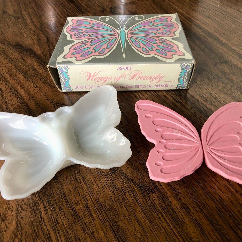 NIB Vintage Avon Wings of Beauty Butterfly Soap Dish - Picture 2 of 3